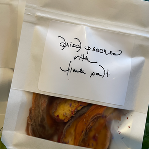Dried Peaches with Flower Salt