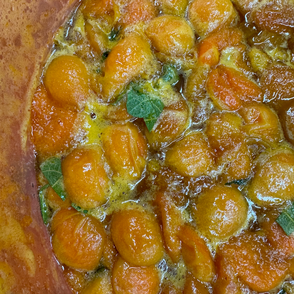 Apricot with Blackberry Honey & Fig Leaf