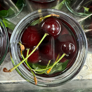 Cherries with Fig Leaves